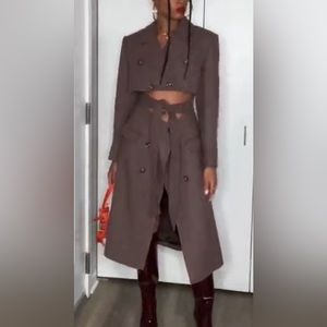 EAVES Barat Coat in MAUVE BROWN